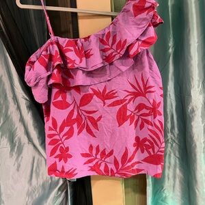 Old Navy Pink Ruffled Asymmetrical Camisole